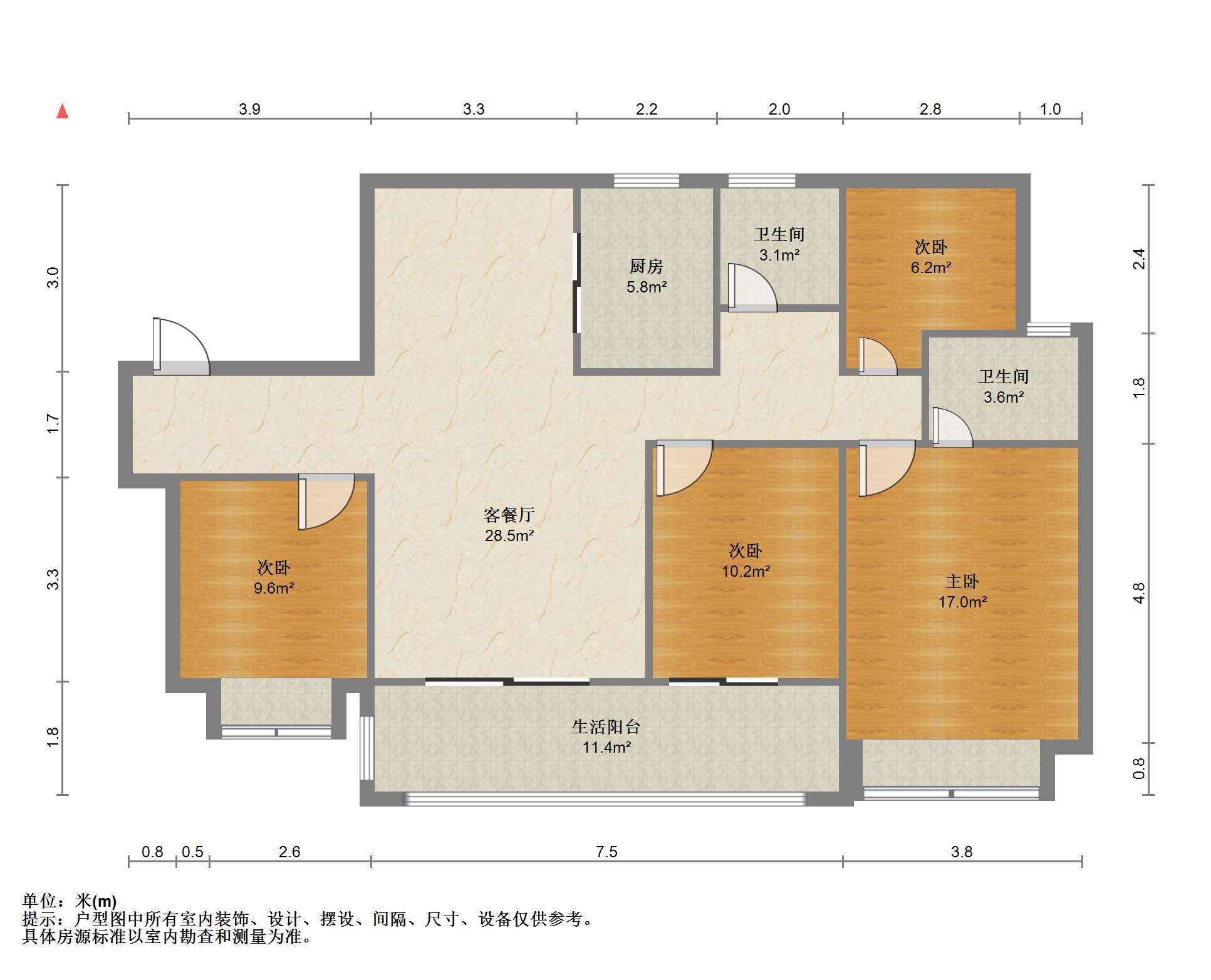 中铁逸都 4室2厅2卫 133m&sup2;