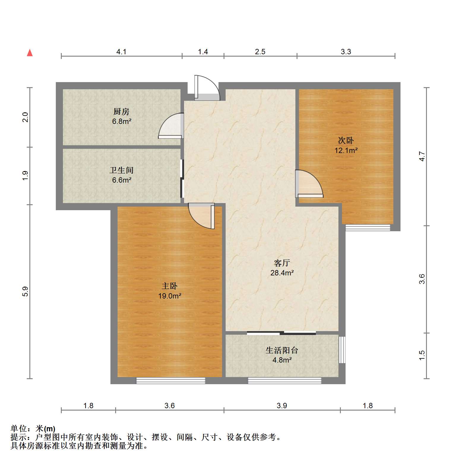 南通橡树湾 2室2厅1卫 99m&sup2;