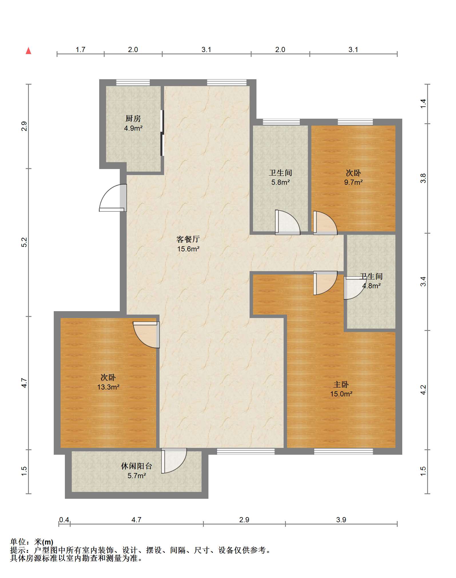 兆丰嘉园 3室1厅1卫 140.7m&sup2;