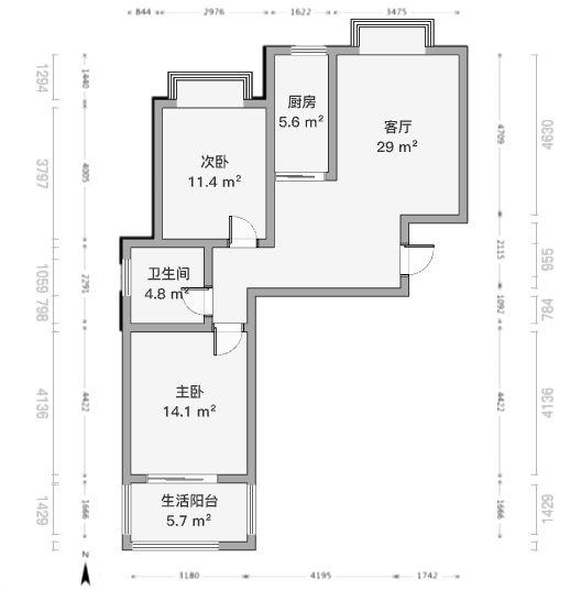 炜赋花苑 2室1厅1卫 91m&sup2;