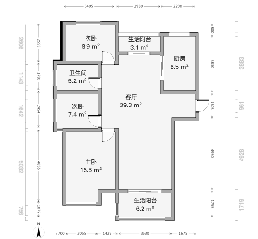 江山鼎 3室2厅1卫 109.86m&sup2;