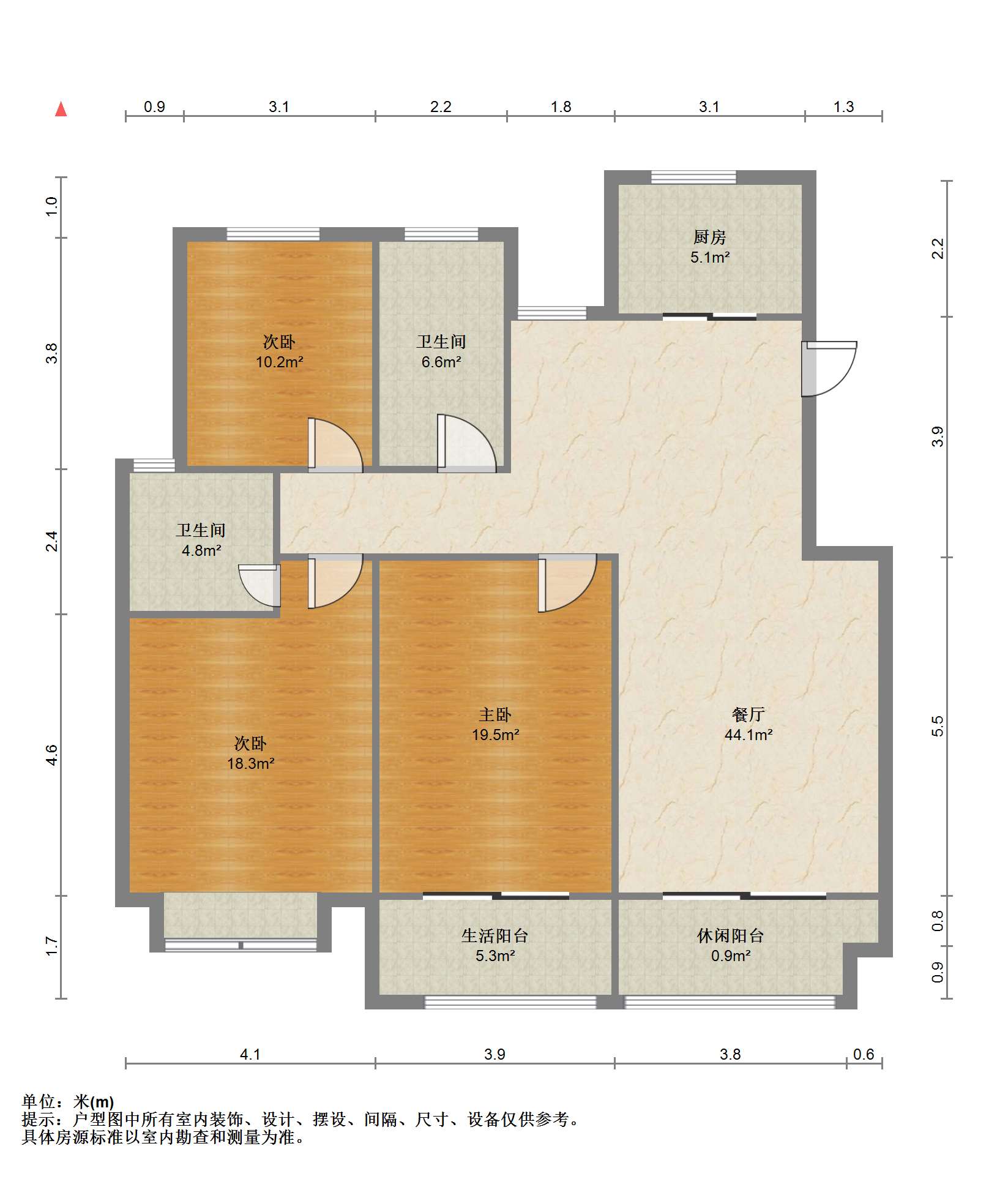 金霞北苑 3室1厅2卫 133.79m&sup2;