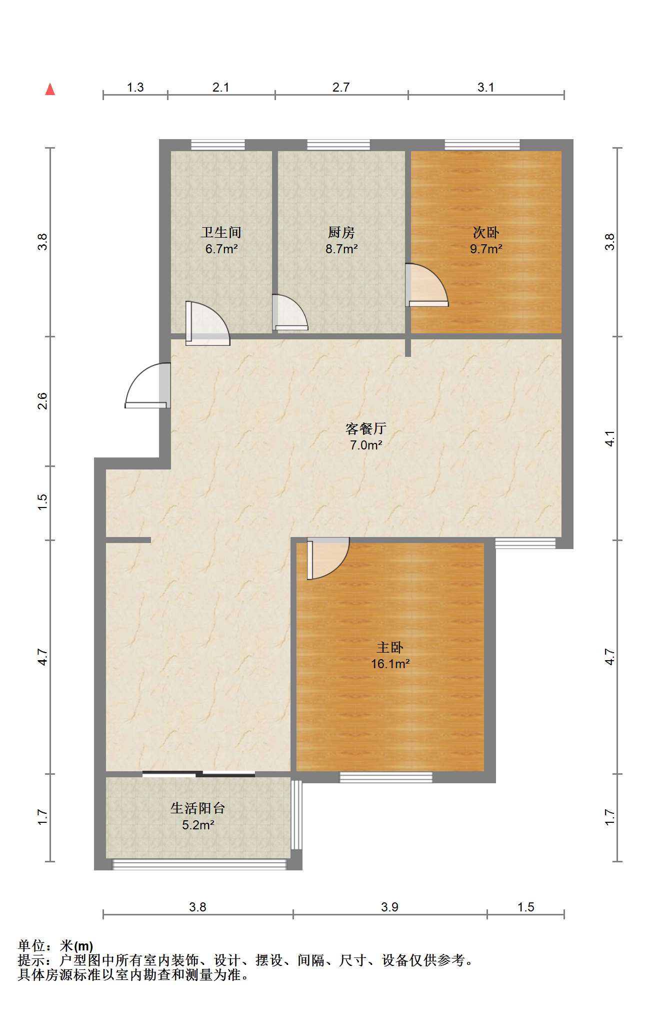果园名居 4室2厅1卫 128.00m&sup2;