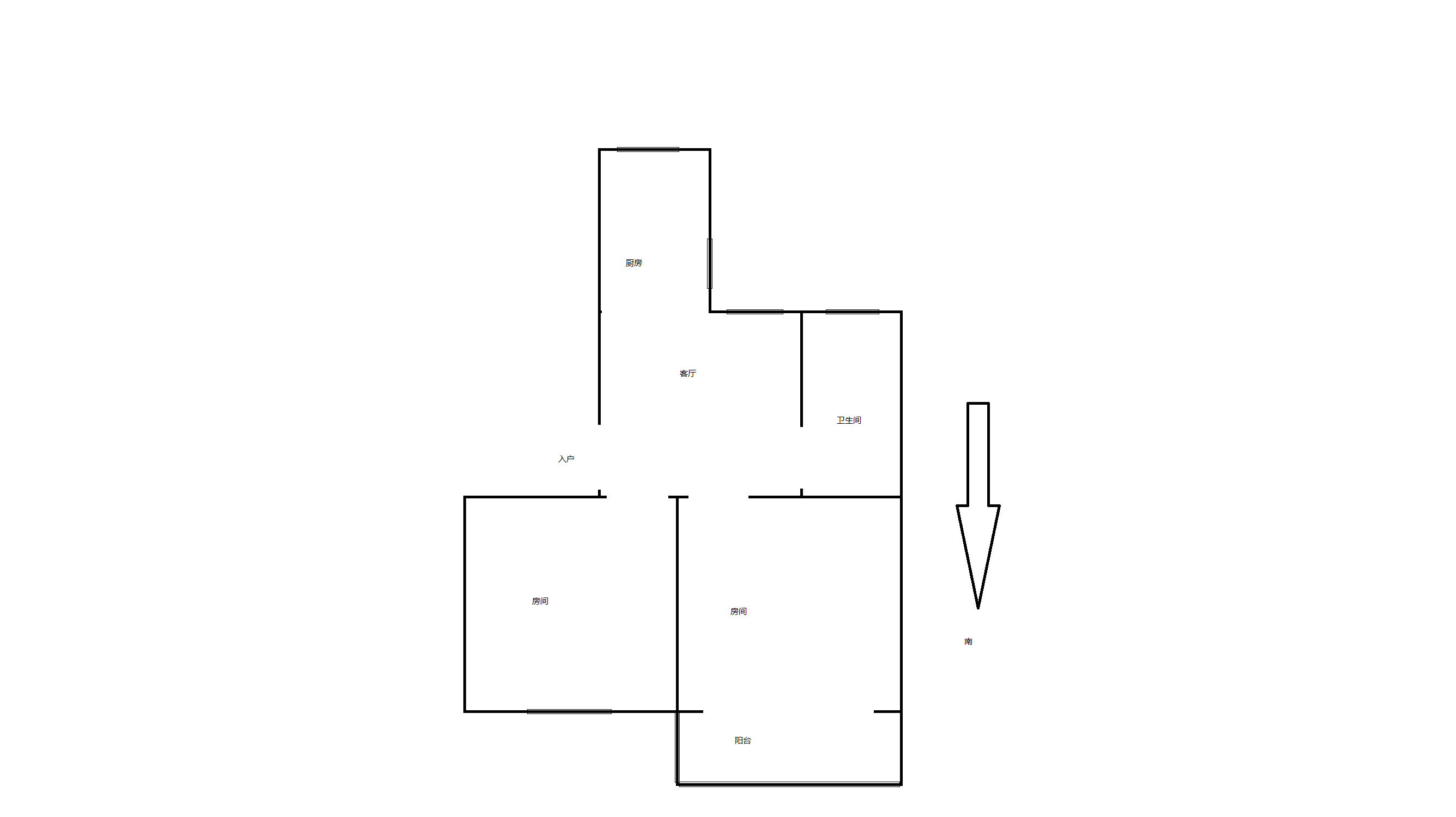 花园角 2室1厅1卫 63m&sup2;