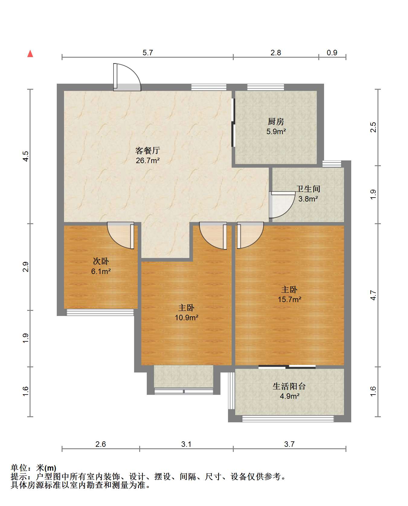 世家花园 3室1厅1卫 88.14m&sup2;