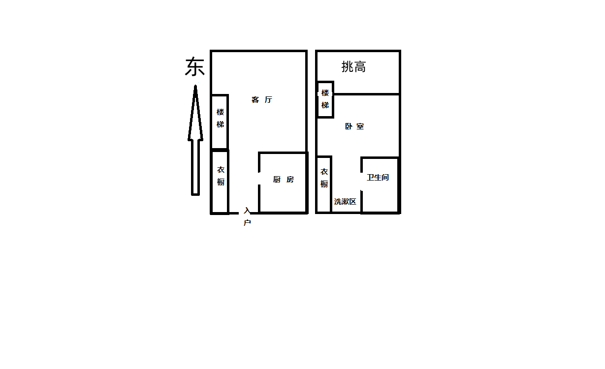 檀墅 1室1厅1卫 45m&sup2;