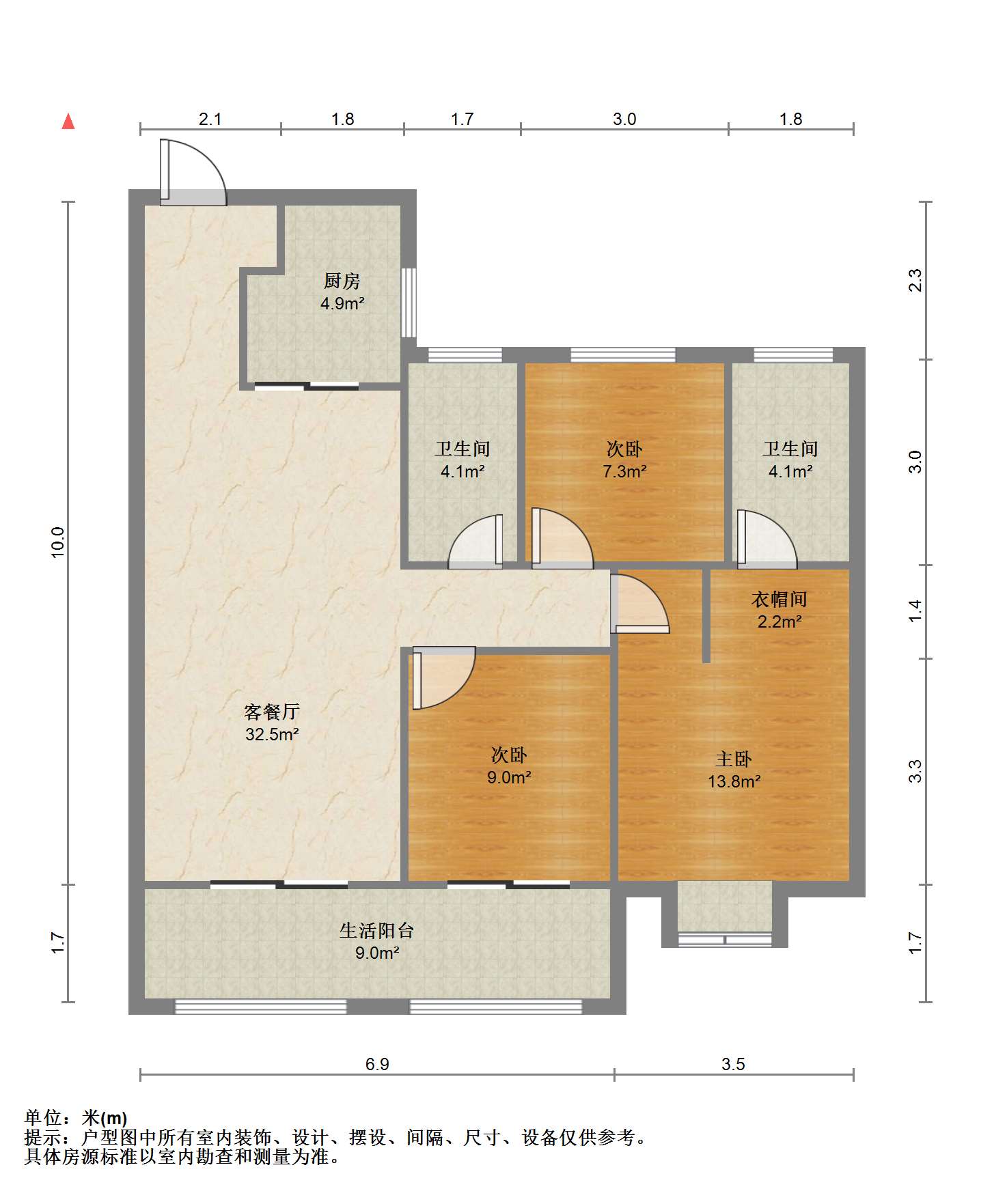华润悦府 3室2厅2卫 108m&sup2;