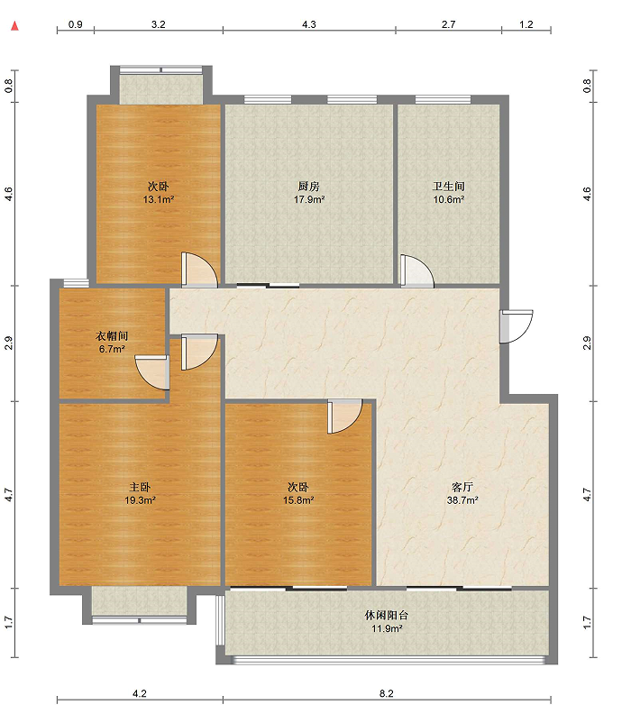 天虹苑 3室2厅1卫 132.00m&sup2;