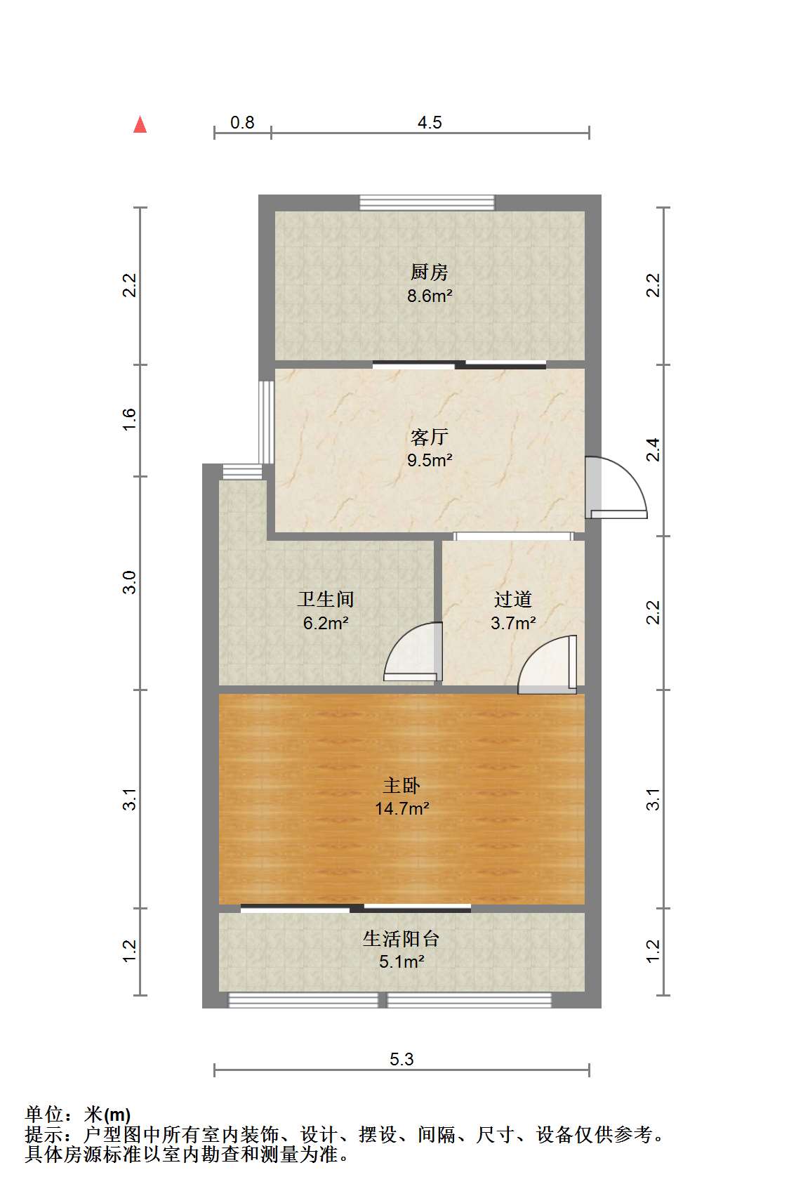 虹东花苑 1室1厅1卫 40m&sup2;