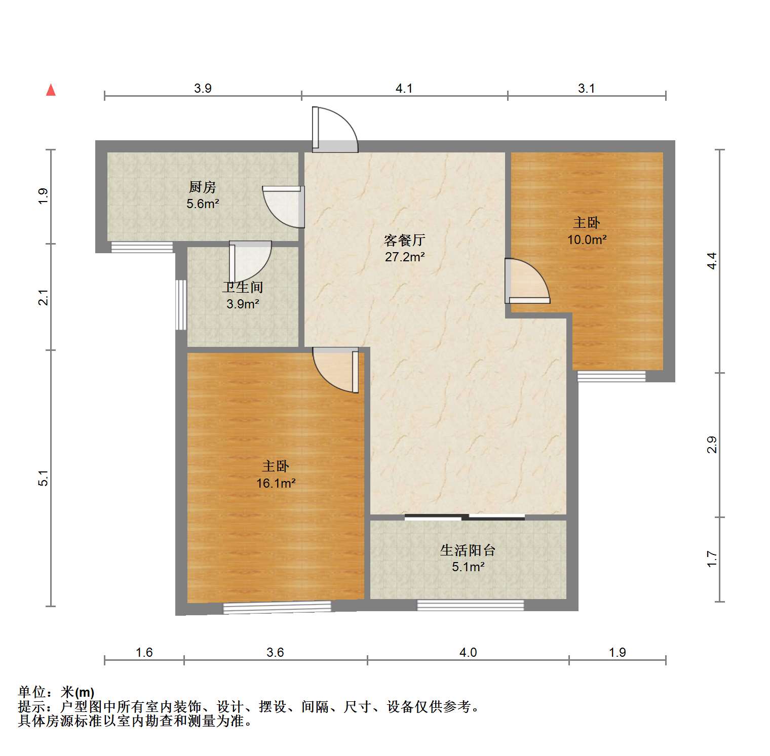 南通橡树湾 2室1厅1卫 90.41m&sup2;