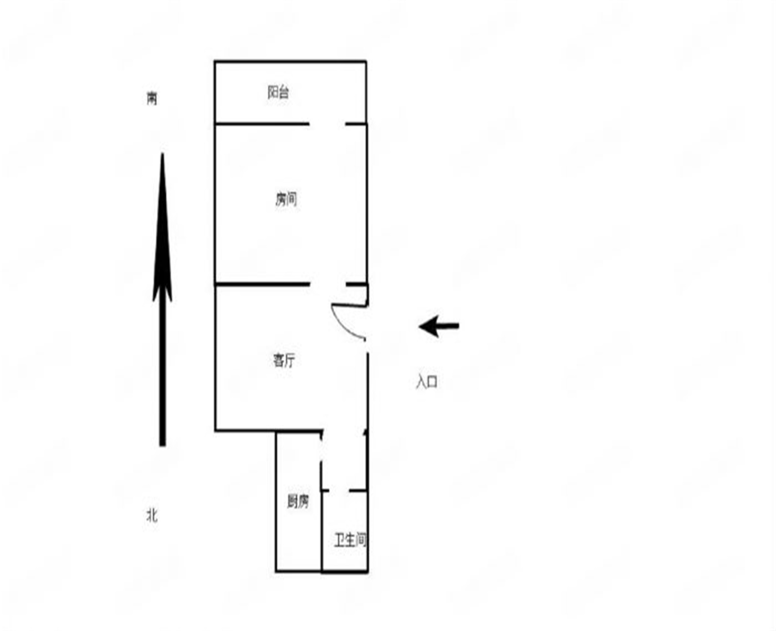 新桥北村 1室1厅1卫 47m&sup2;