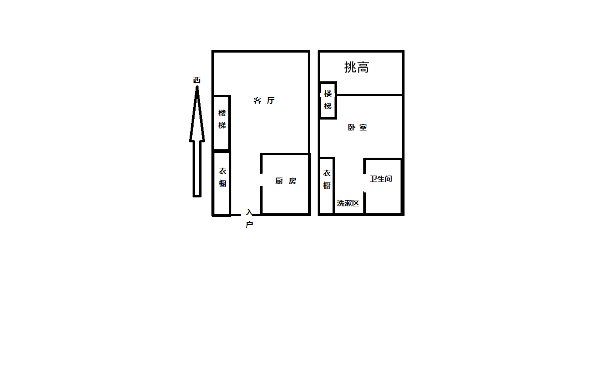 檀墅 1室1厅1卫 45m&sup2;