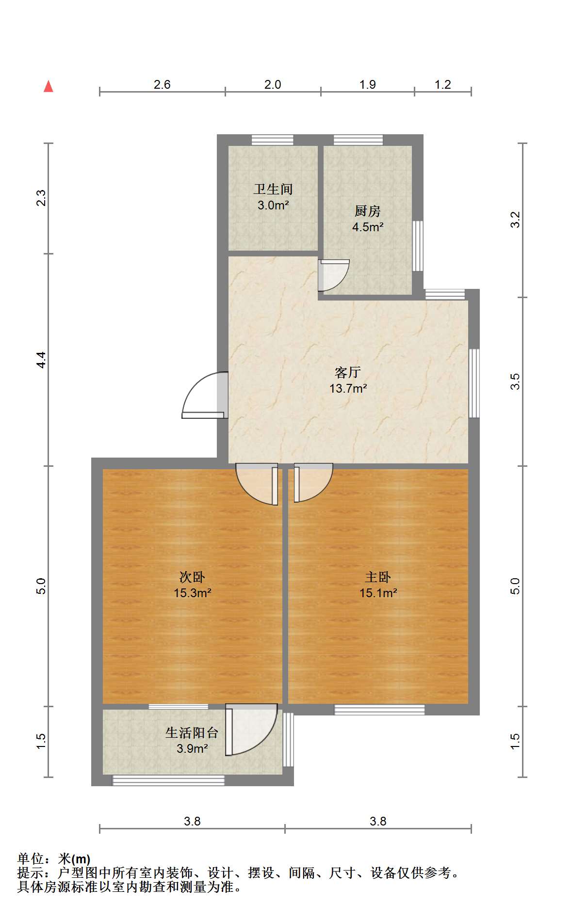 姚港路31号 2室1厅1卫 71.95m&sup2;