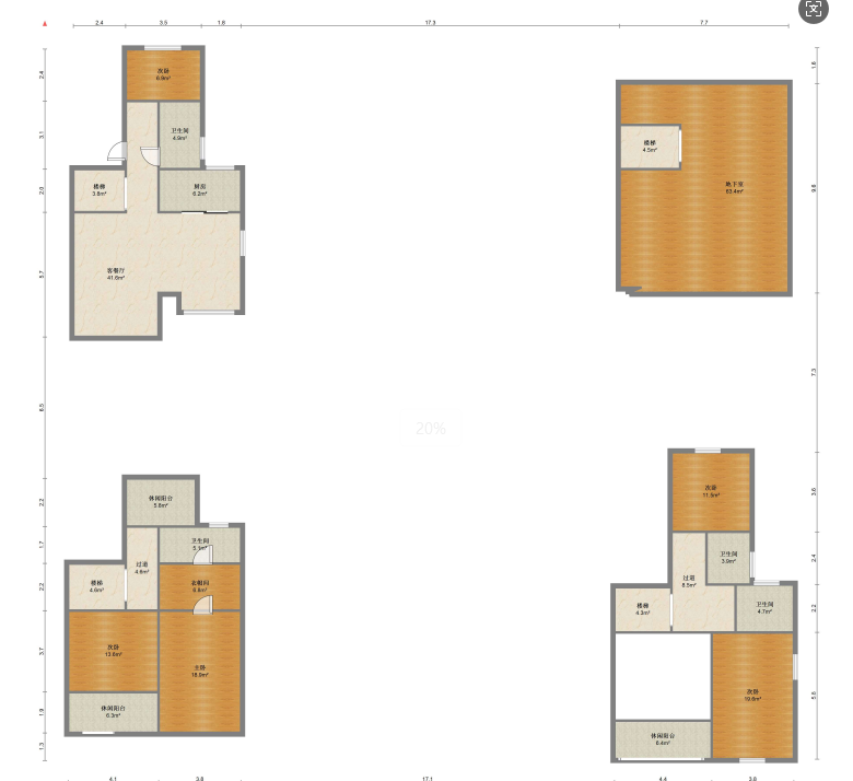 万科有湖(翡翠心湖) 4室2厅3卫 195.00m&sup2;