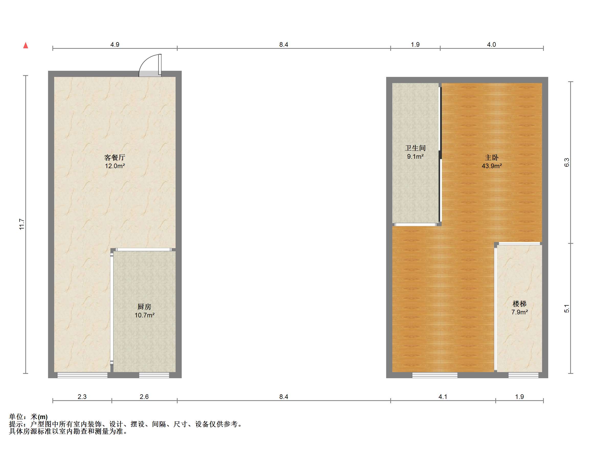 桂花小镇 1室1厅1卫 89.00m&sup2;