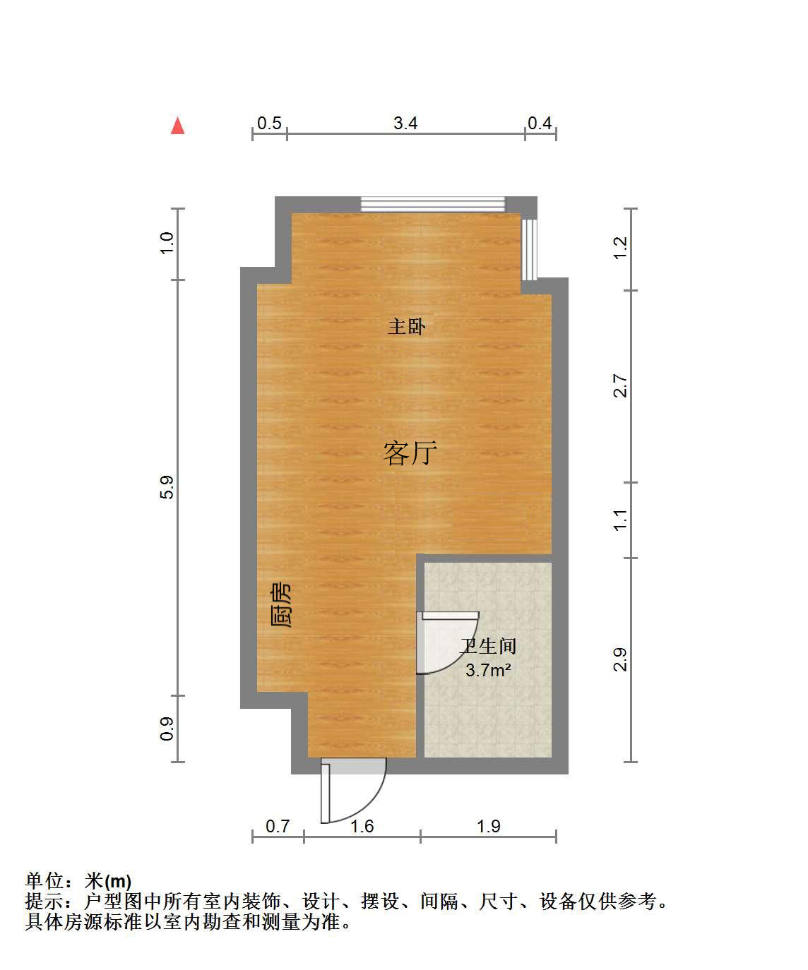 南通万达广场 1室1厅1卫 47.00m&sup2;