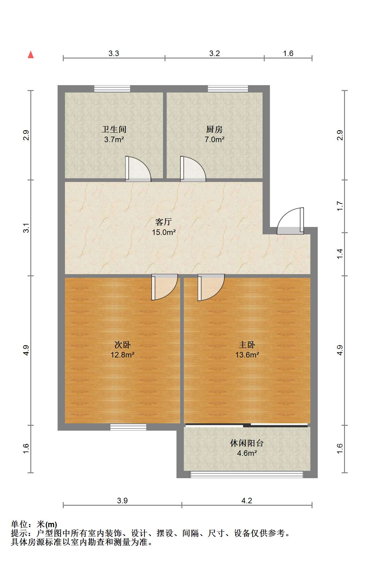 金欣佳园C区 2室1厅1卫 70m&sup2;