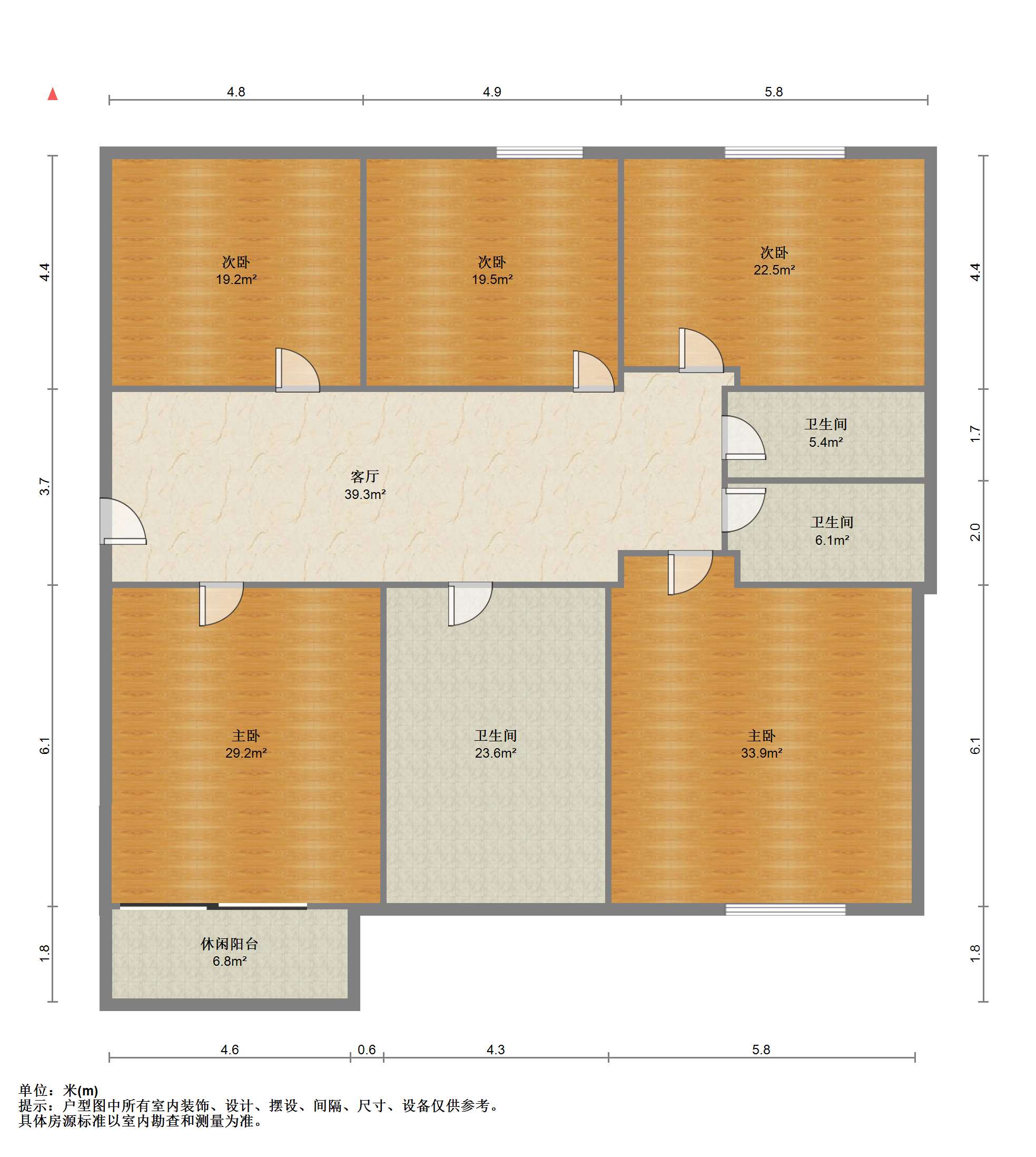 天一裕景苑 5室1厅3卫 142m&sup2;