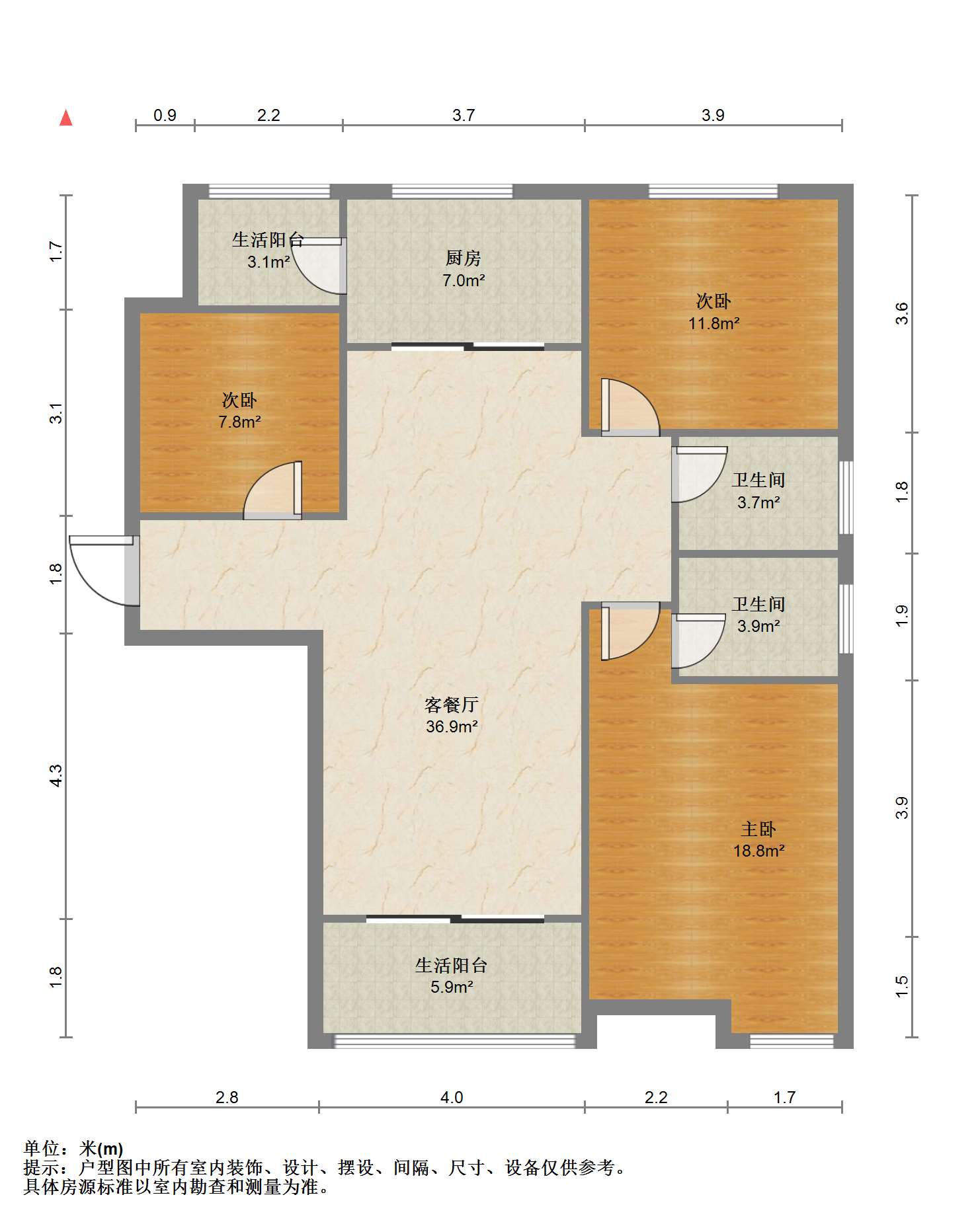 碧桂园(南通经济技术开发区) 3室2厅2卫 135m&sup2;