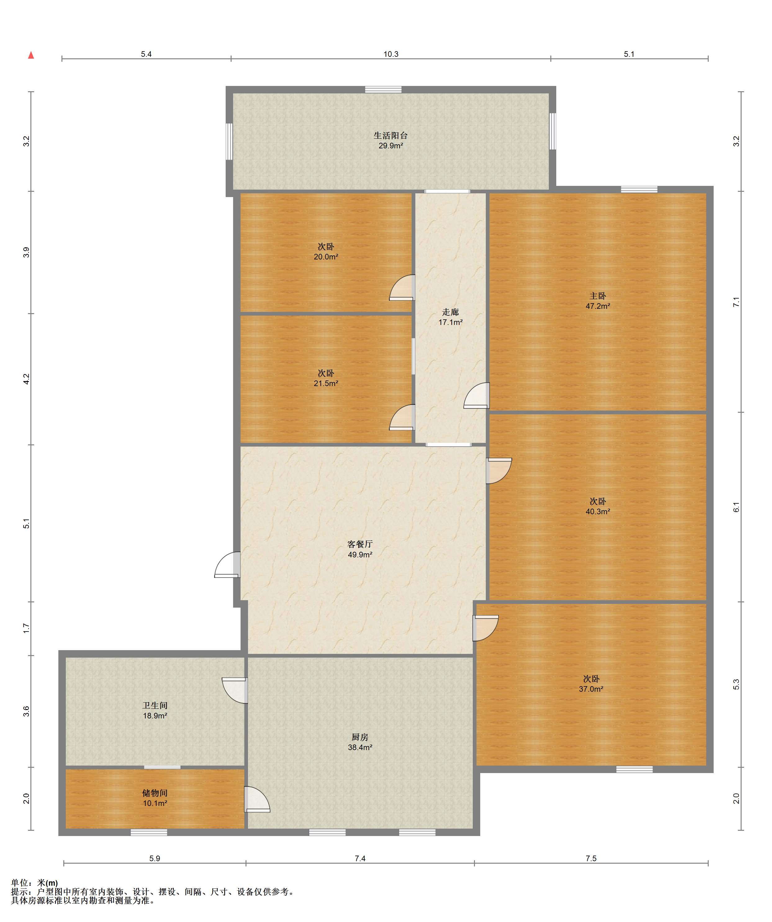 学士府 5室1厅1卫 90.00m&sup2;