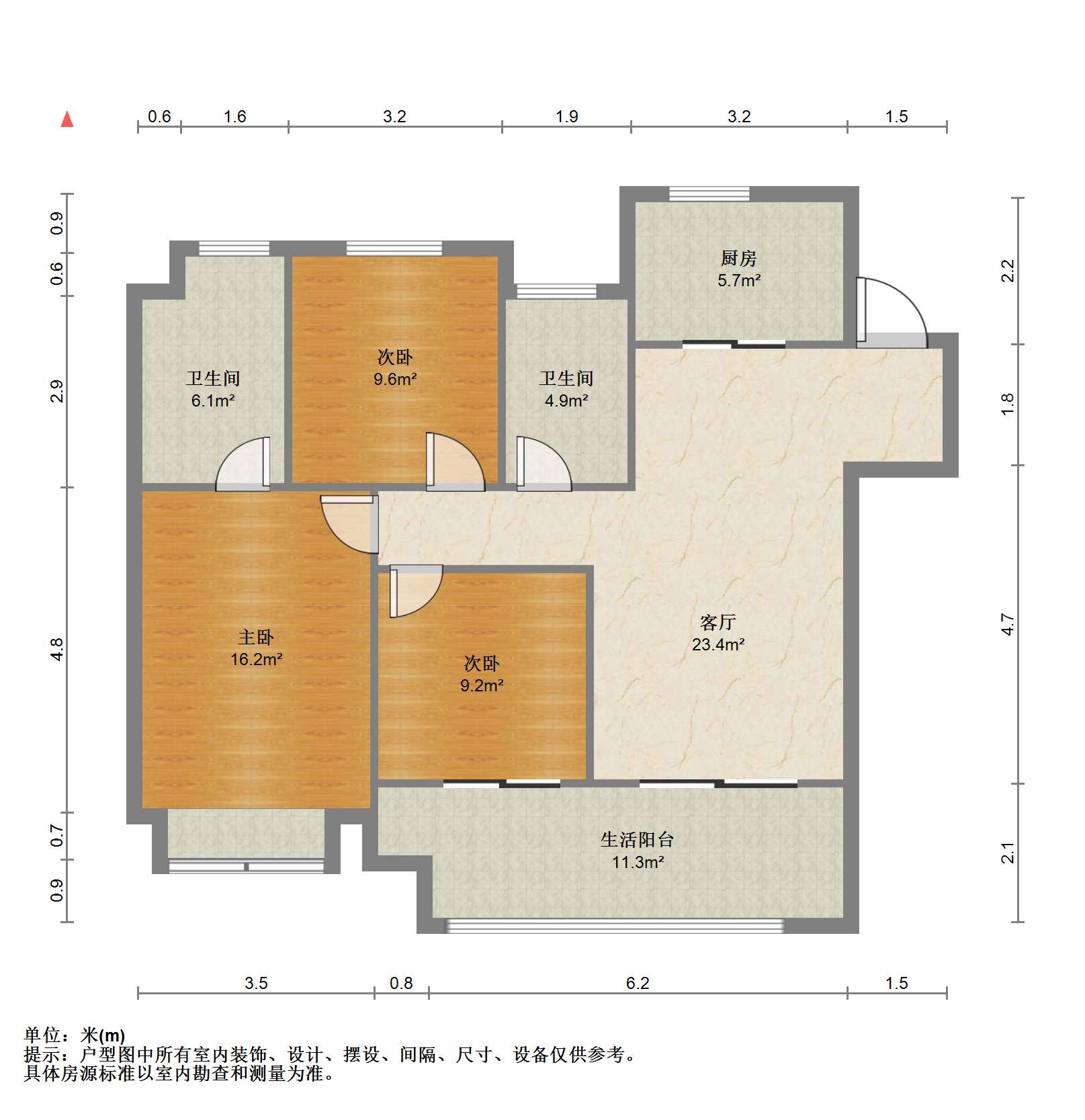 新城香溢紫郡 3室2厅1卫 117m&sup2;