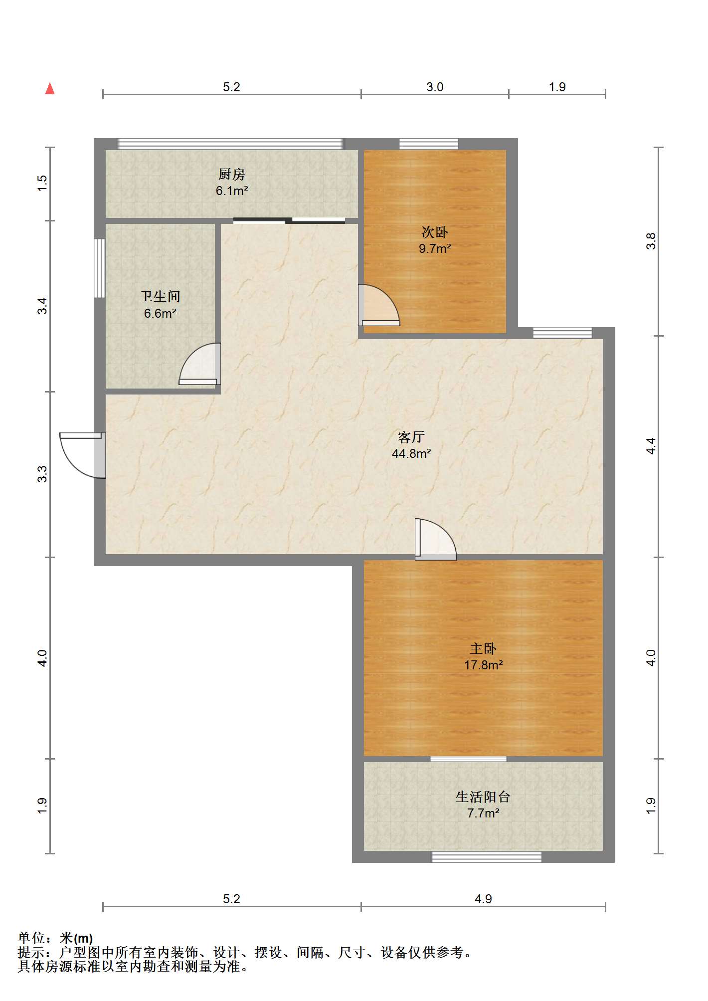 惠泽苑 2室1厅1卫 83.26m&sup2;