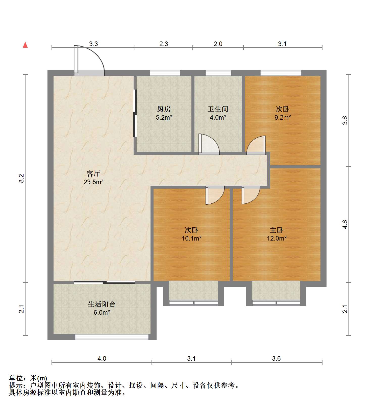 华润悦锦湾 3室2厅1卫 96m&sup2;