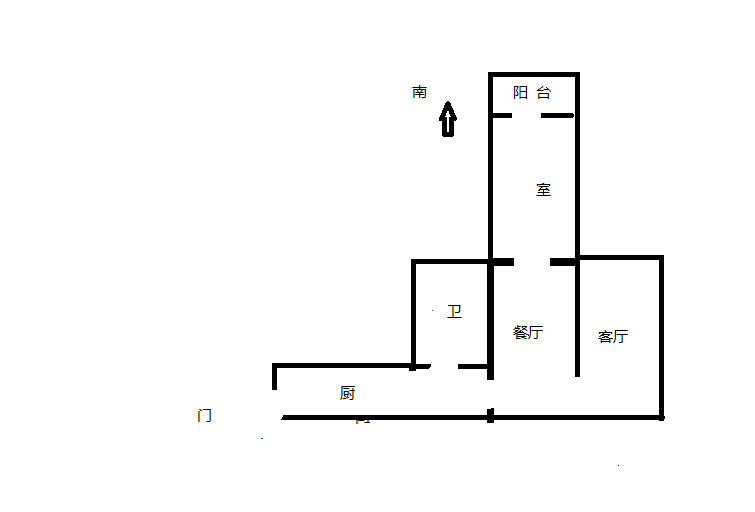 人民中路89号 2室1厅1卫 60m&sup2;