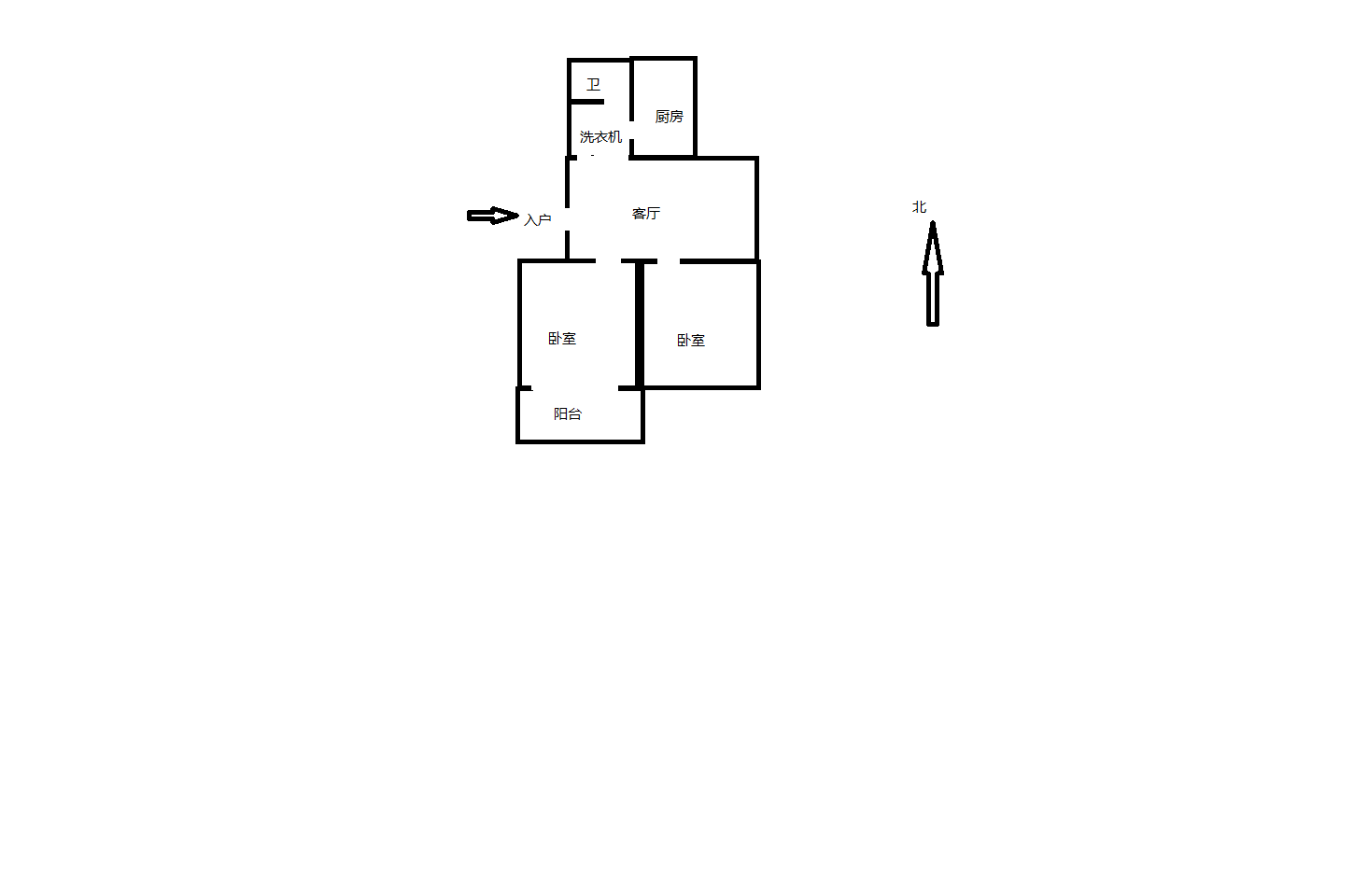 姚港路31号 2室1厅1卫 60m&sup2;