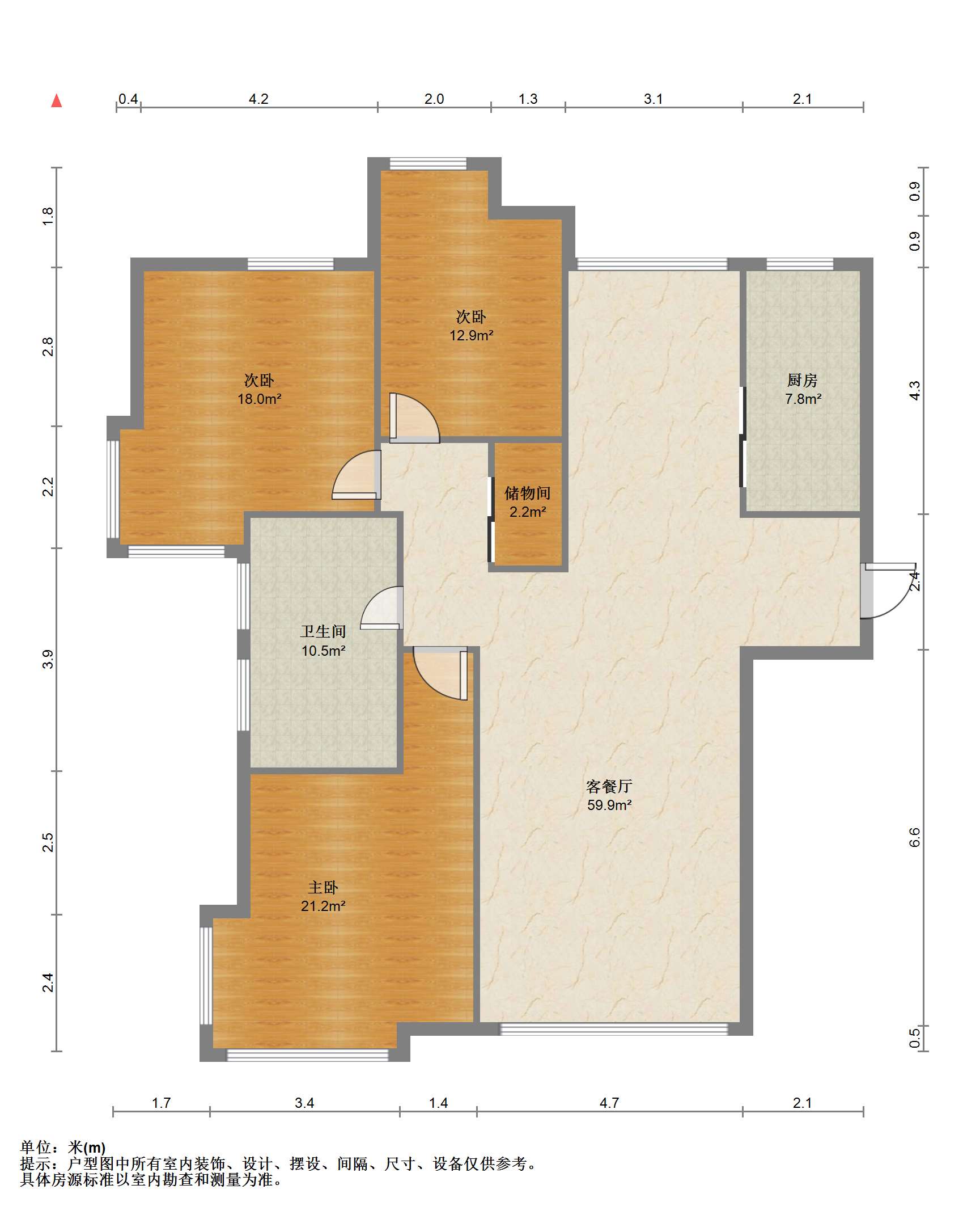 苏建学府雅居 3室2厅1卫 136.00m&sup2;