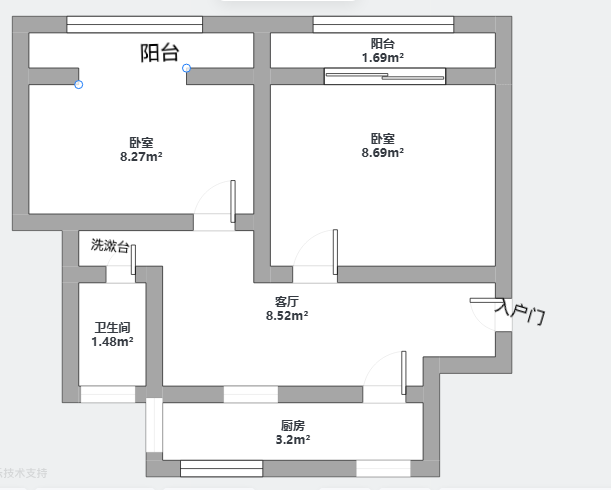 望江楼小区 2室1厅1卫 60m&sup2;