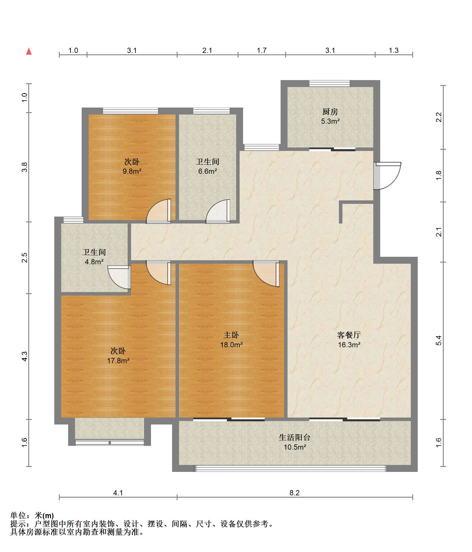 金霞北苑 3室2厅2卫 133m&sup2;
