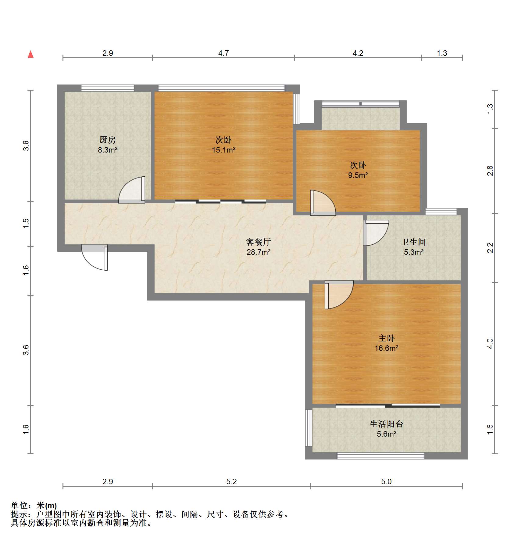 颐景苑 3室1厅1卫 93.74m&sup2;