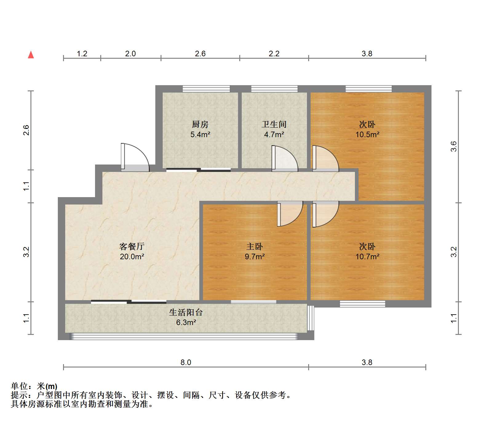 外滩北苑 3室1厅1卫 100.00m&sup2;