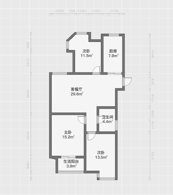 富都豪园 3室2厅1卫 119m&sup2;