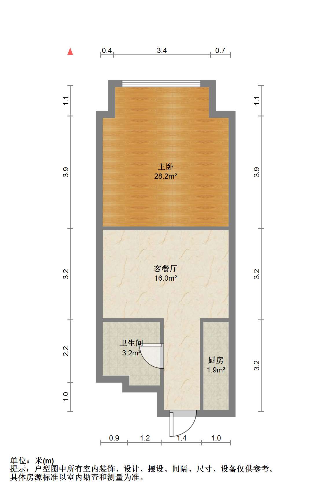 华润悦玺 1室1厅1卫 51.00m&sup2;