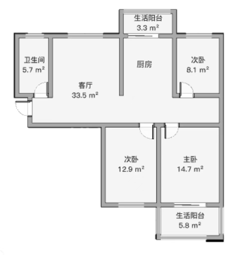 城北家园 3室1厅1卫 119.88m&sup2;