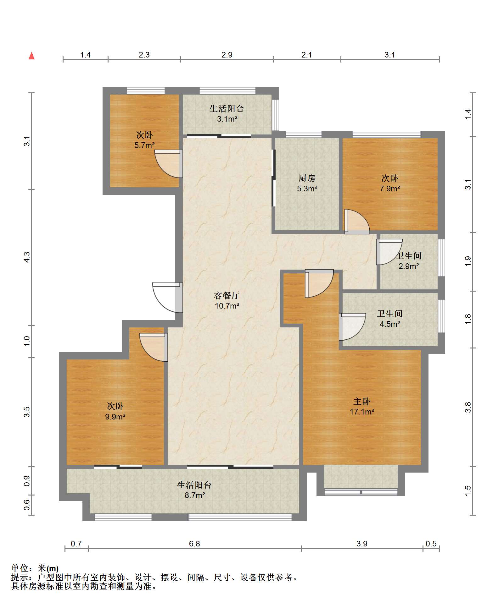 世茂九龙庭 3室2厅2卫 128m&sup2;
