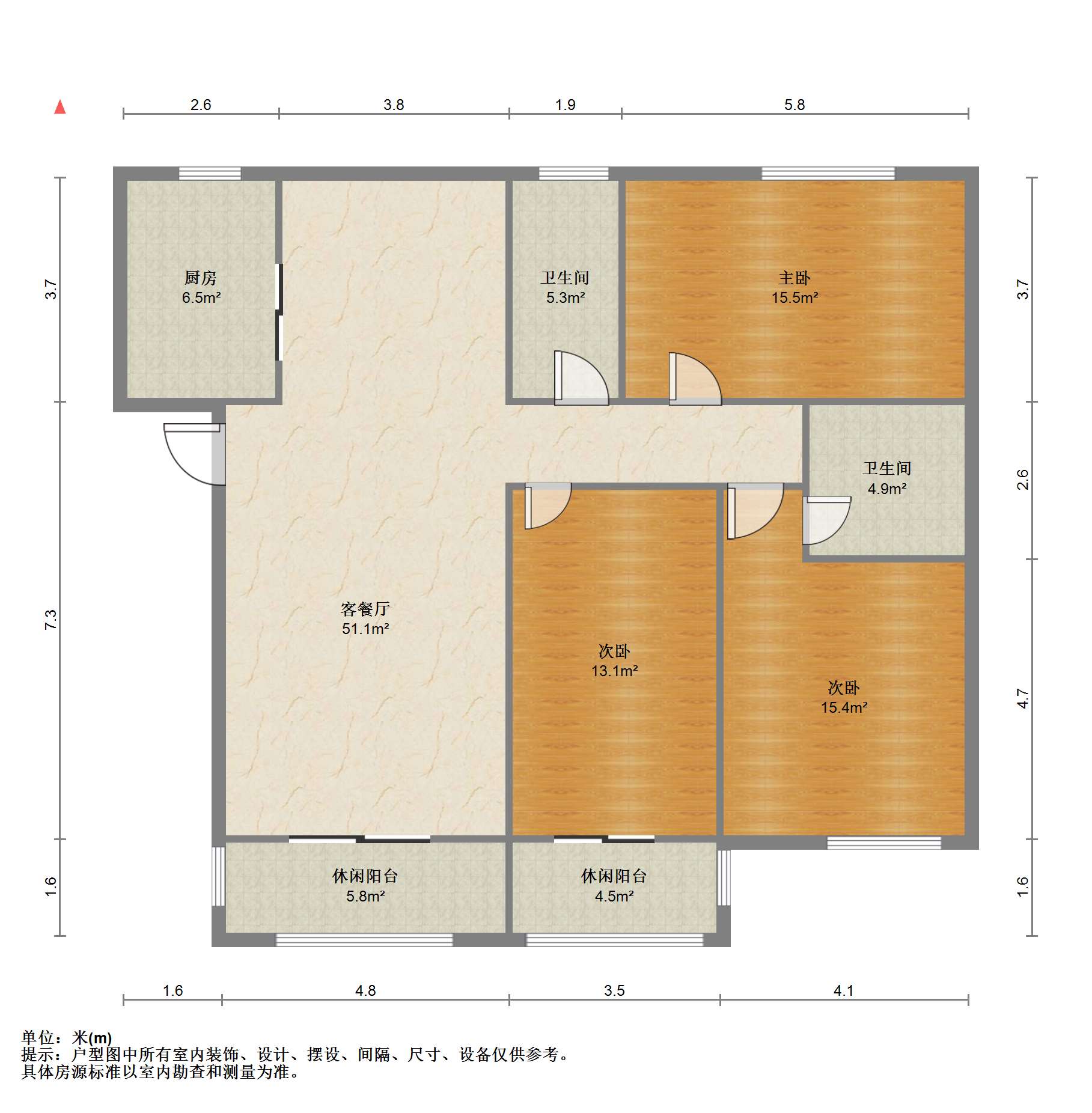 凤凰莱茵苑 3室2厅2卫 156.59m&sup2;