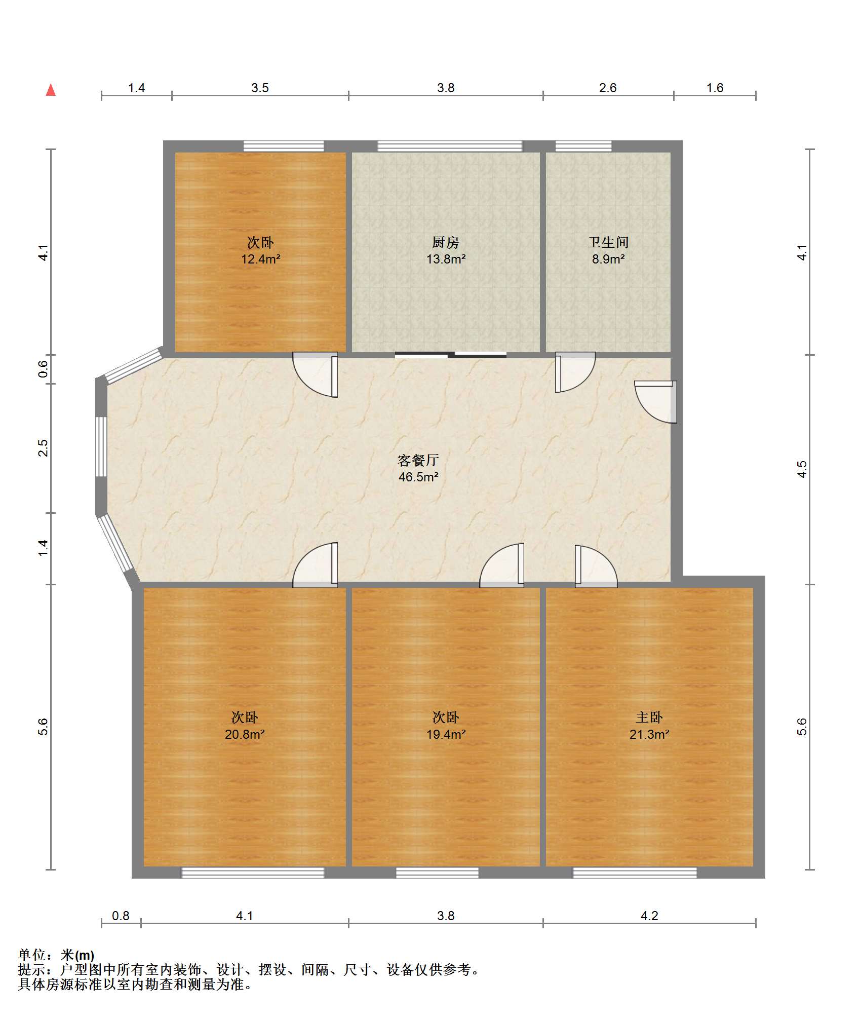 城市嘉苑 4室2厅1卫 136.00m&sup2;