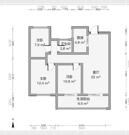 春风南岸东园 2室1厅1卫 96m&sup2;