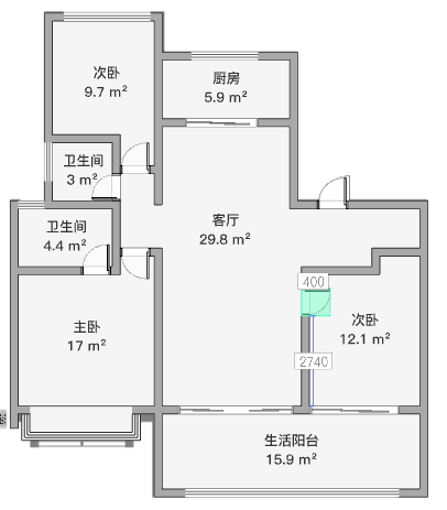 远创樽樾 3室2厅2卫 126m&sup2;