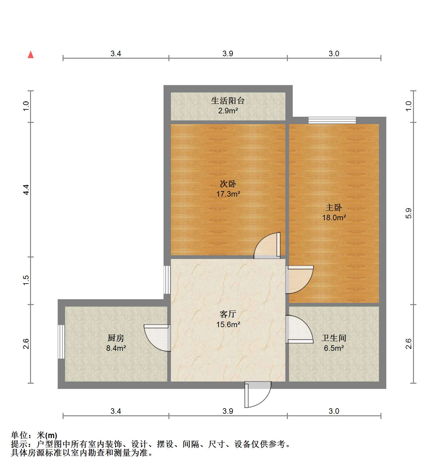 望江楼小区 2室1厅1卫 59m&sup2;