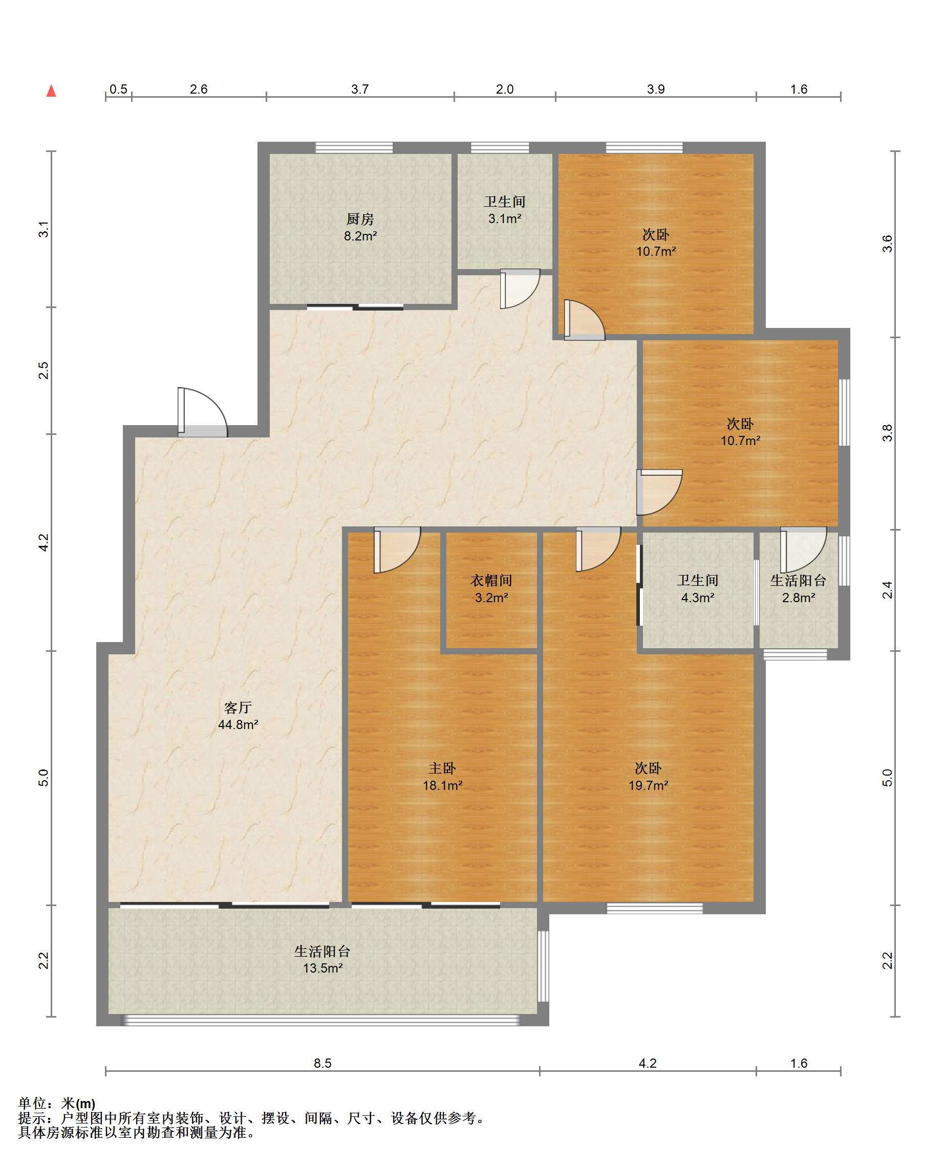 四方花园 4室2厅2卫 165m&sup2;