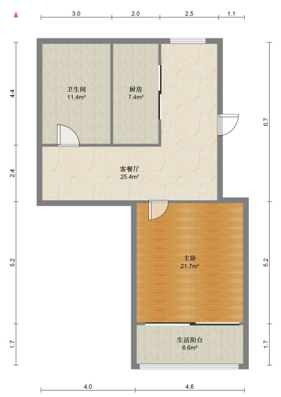 果园南苑 1室1厅1卫 95.00m&sup2;