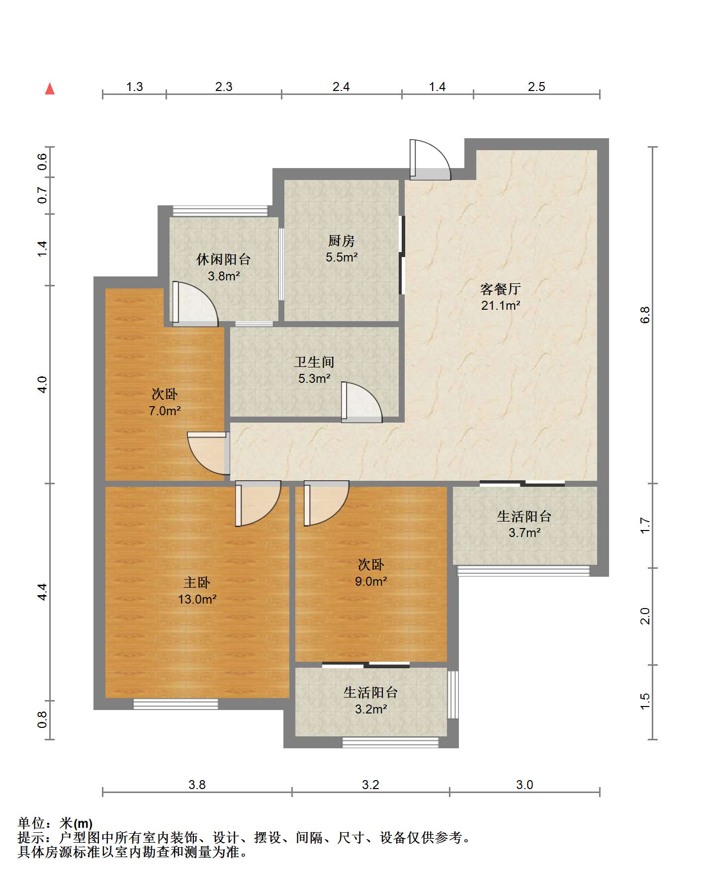 世濠花园 3室2厅1卫 92.50m&sup2;