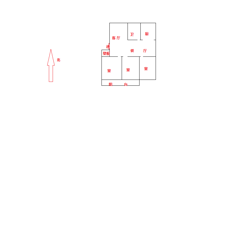 郭里园 3室2厅1卫 129.83m&sup2;