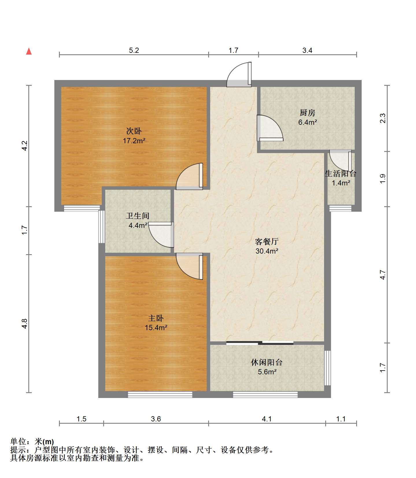 悦达悦海名邸 2室1厅1卫 91m&sup2;