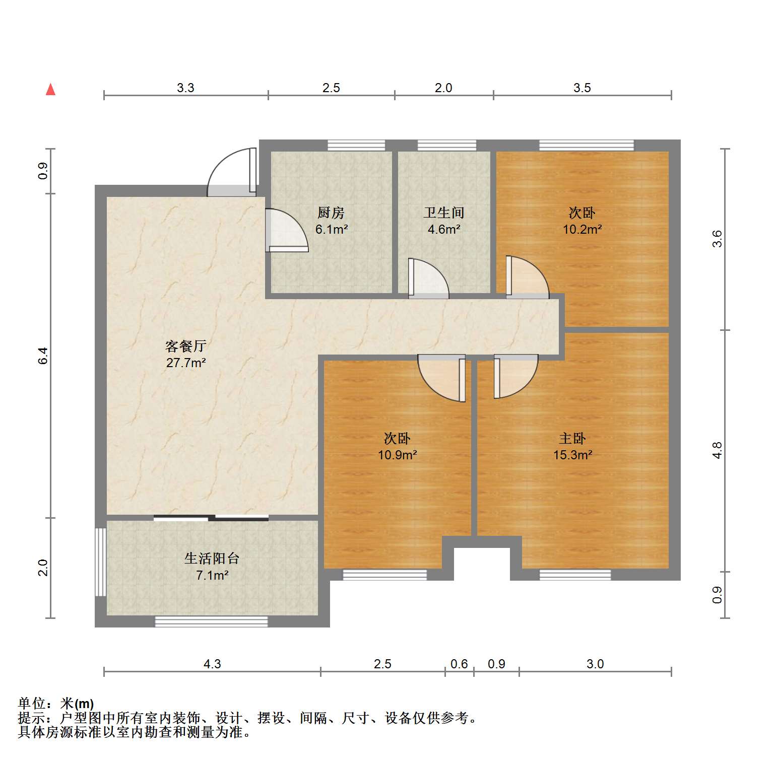新城香溢紫郡 3室2厅1卫 89.11m&sup2;