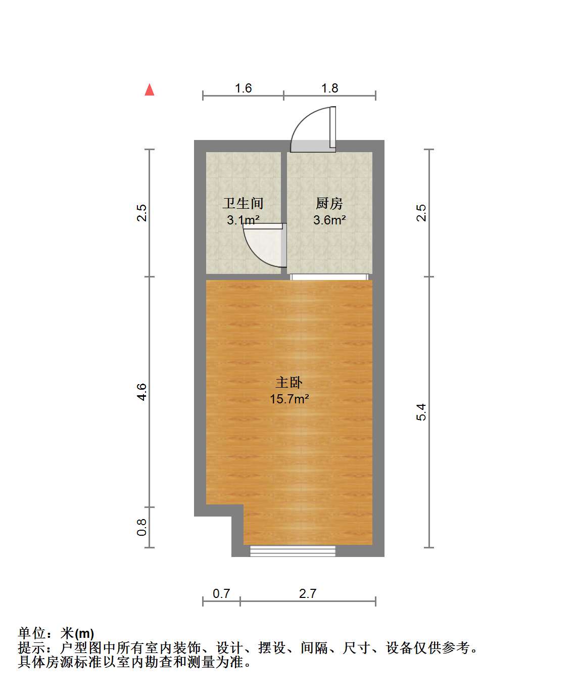 绿地智公馆 1室0厅1卫 36.00m&sup2;